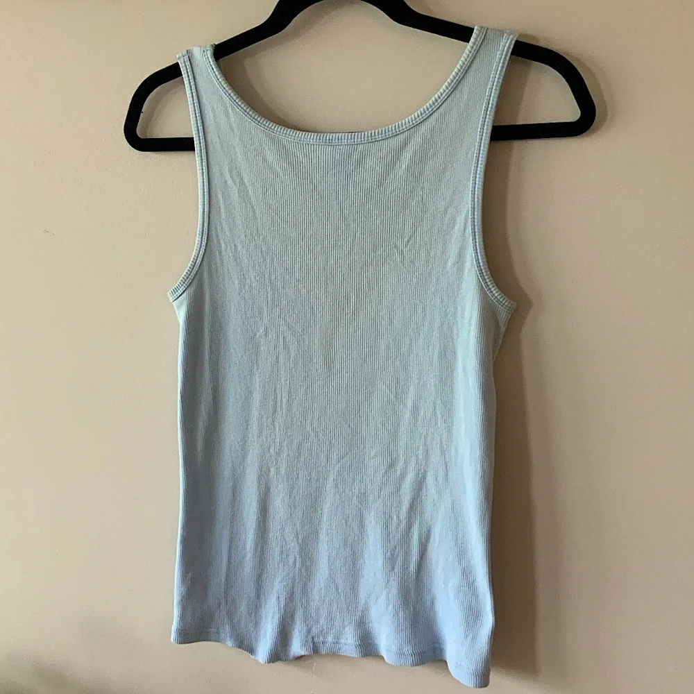 Light Blue Ribbed Tank Top - Picture 5 of 13